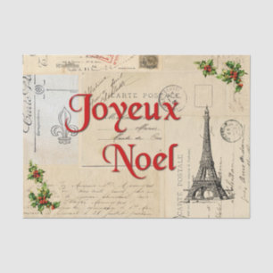 Paris French Postcards Christmas Tissue Paper