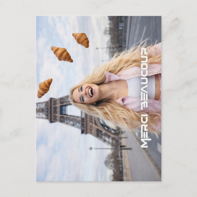 PARIS - FUNNY CROISSANTS POSTCARD (Front)