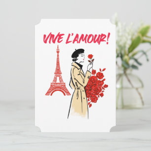 Paris Girl Aesthetic – Romantic Eiffel Tower Desig Invitation
