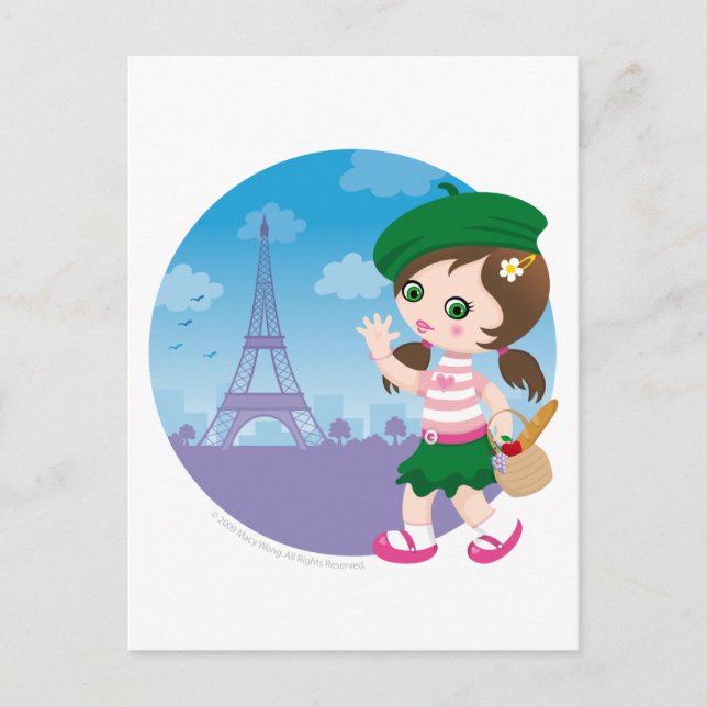 Paris girl postcard (Front)