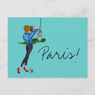 Paris Girl Postcard