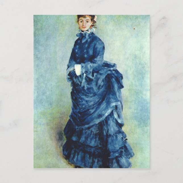 Paris girl the lady in blue by Pierre Renoir Postcard (Front)
