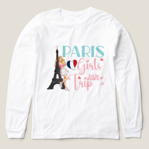 Paris Girls Trip 2026 – Cute Eiffel Tower Anime De Tri-Blend Shirt