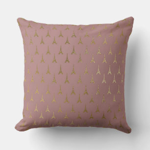Paris Gold Eiffel Tower Decorative PIllow