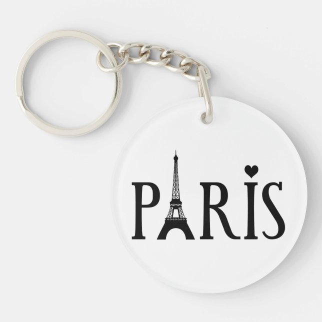 Paris - Graphic Art Key Ring (Front)
