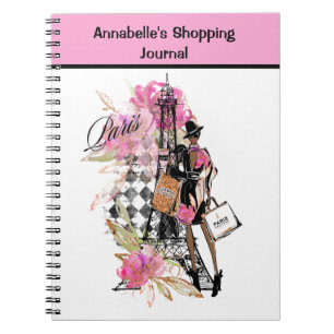 Paris Harlequin Shopping Girl Notebook