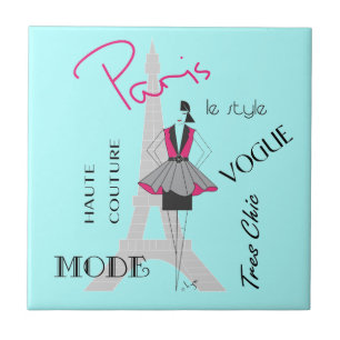 Paris Haute Couture - Fashion, Eiffel Tower Tile