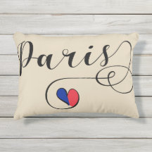 Paris Heart Accent Pillow,  France