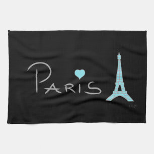 Paris Heart Eiffel Tower Tea Towel