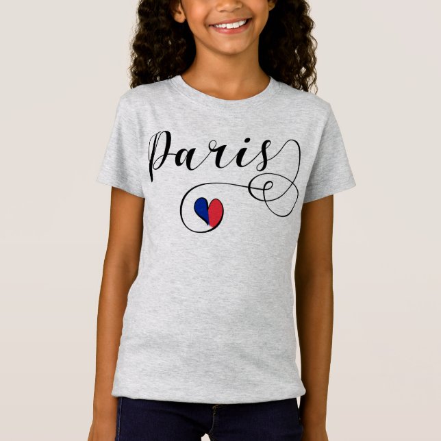 Paris Heart Tee Shirt, France (Front)