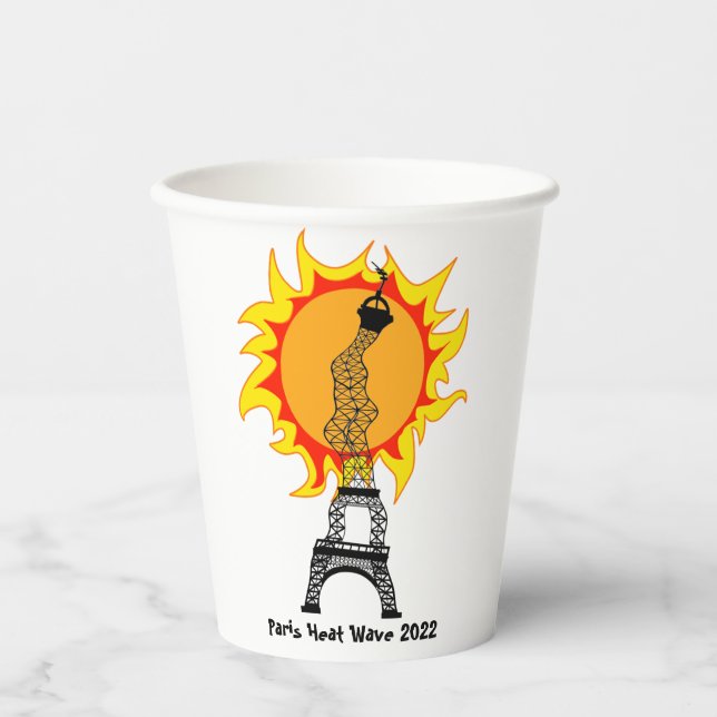 Paris Heat Wave 2022 Paper Cups (Front)
