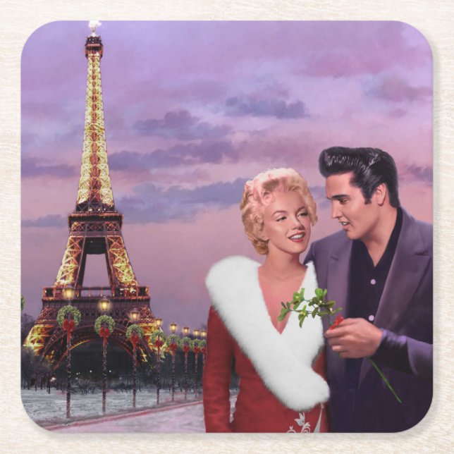 Paris Holiday Square Paper Coaster (Front)