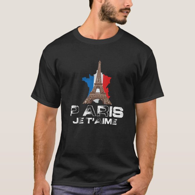 Paris I Love Eiffel Tower France Souvenir French J T-Shirt (Front)