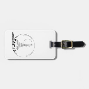 paris in a glass ball luggage tag