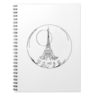 paris in a glass ball notebook