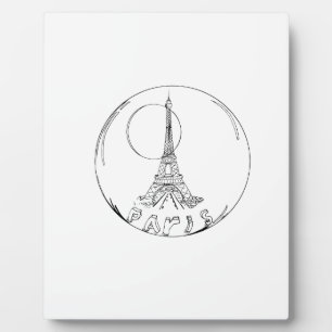 paris in a glass ball plaque