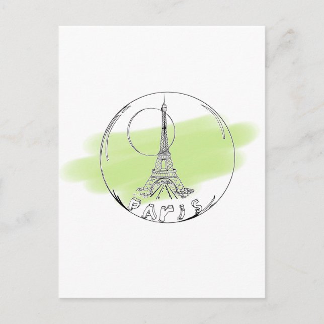 paris in a glass ball postcard (Front)