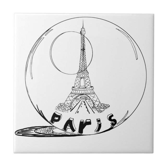 paris in a glass ball tile (Front)