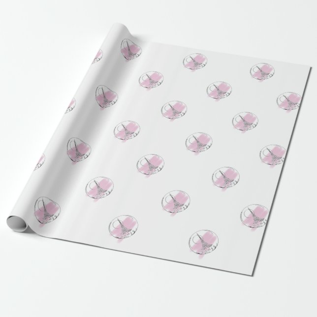 paris in a glass ball wrapping paper (Unrolled)