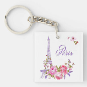 Paris in Bloom Midnight in Paris Floral Paris Roma Key Ring