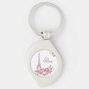 Paris in Bloom Midnight in Paris Floral Paris Roma Key Ring