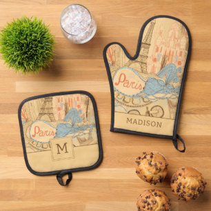 Paris in France Oven Mitt & Pot Holder Set