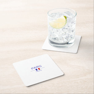 paris in France Square Paper Coaster