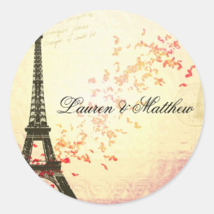 Paris in Love - Eiffel Tower Classic Round Sticker