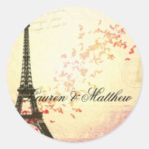 Paris in Love - Eiffel Tower Classic Round Sticker