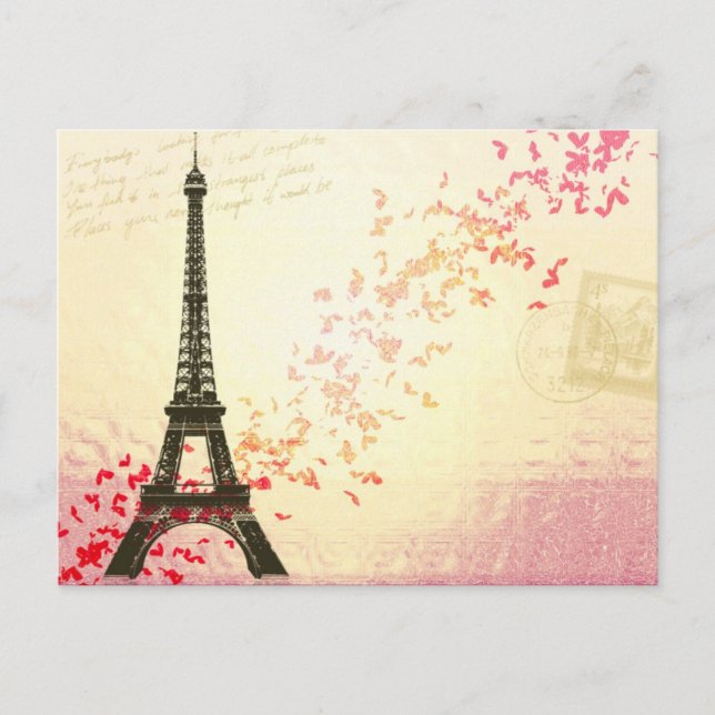 Paris in Love - Eiffel Tower Postcard (Front)