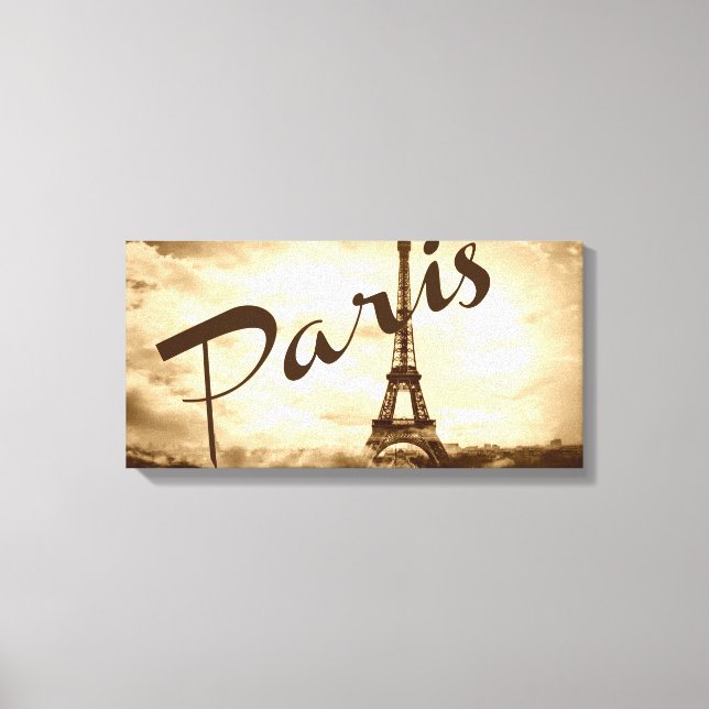 Paris in Sepia Wrapped Canvas (Front)