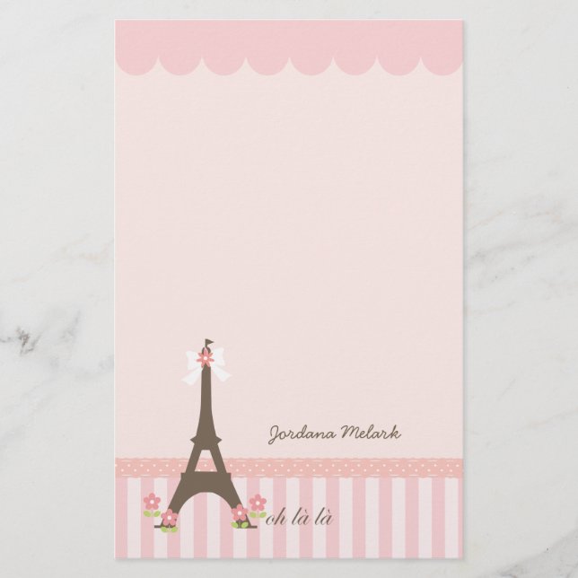 Paris in Spring Girly Stationery (Front)