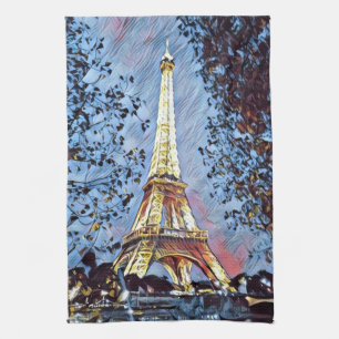Paris in the Blue Hour Kitchen Towel