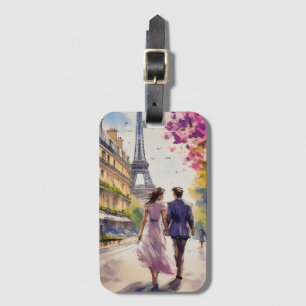 Paris in the spring luggage tag