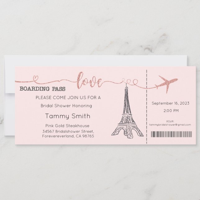 Paris Invitation, Paris Bridal Shower Invitation (Front)