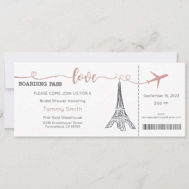 Paris Invitation, Paris Bridal Shower Invitation (Front)