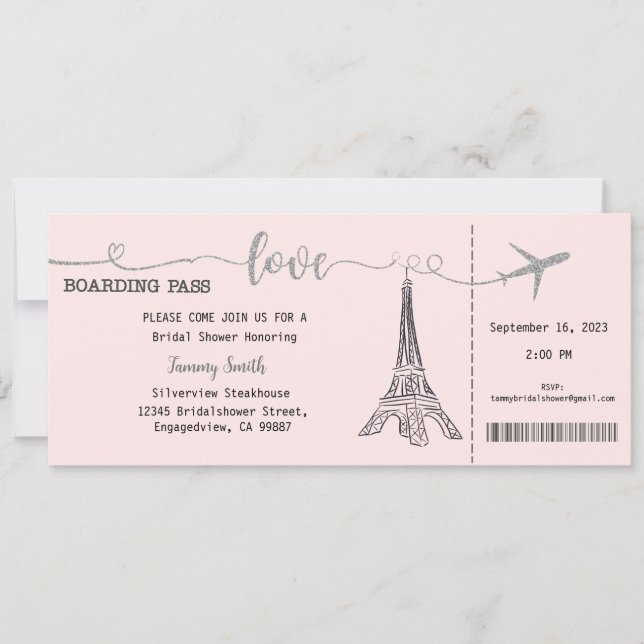 Paris Invitation, Paris Bridal Shower Invitation (Front)