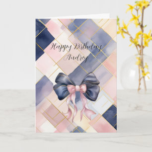 Paris is Always A Good Idea Blue Pink Bow Card