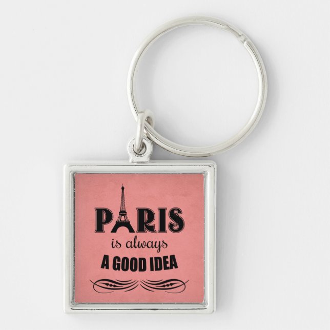 Paris is always a good idea key ring (Front)