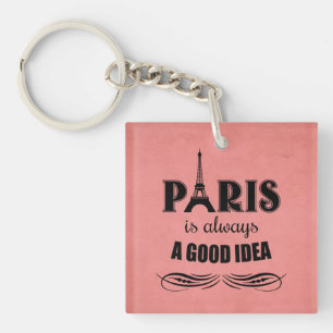 Paris is always a good idea key ring