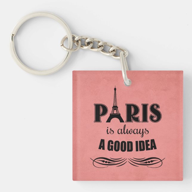 Paris is always a good idea key ring (Front)