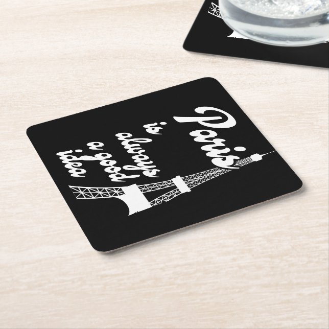 Paris is always a good idea paper coaster (Angled)