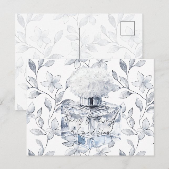 Paris is always a good idea perfume leaves postcard (Front/Back)