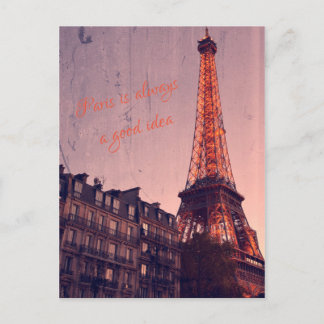 Paris is Always a Good Idea - Retro Postcard