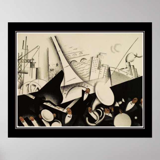 "Paris Jazz" ca. 1925 Art Deco Poster (Front)