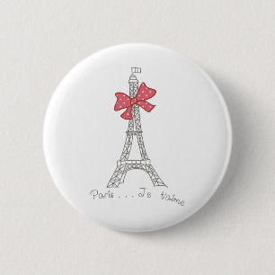 Paris...Je t'aime 6 Cm Round Badge