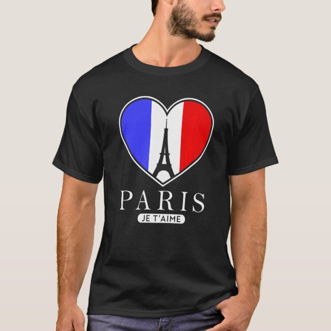 Paris Je T'aime Eiffel Tower In France Bonjour Lov T-Shirt (Front)