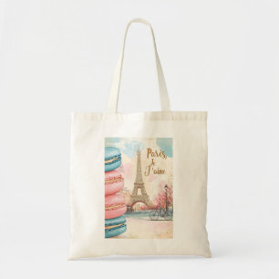 Paris, Je T'aime - Eiffel Tower with Macarons Tote Bag