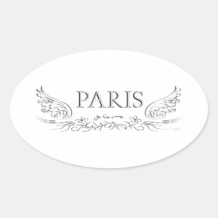 PARIS Je t'aime ( i love you) Oval Sticker
