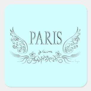 PARIS Je t'aime ( i love you) Square Sticker